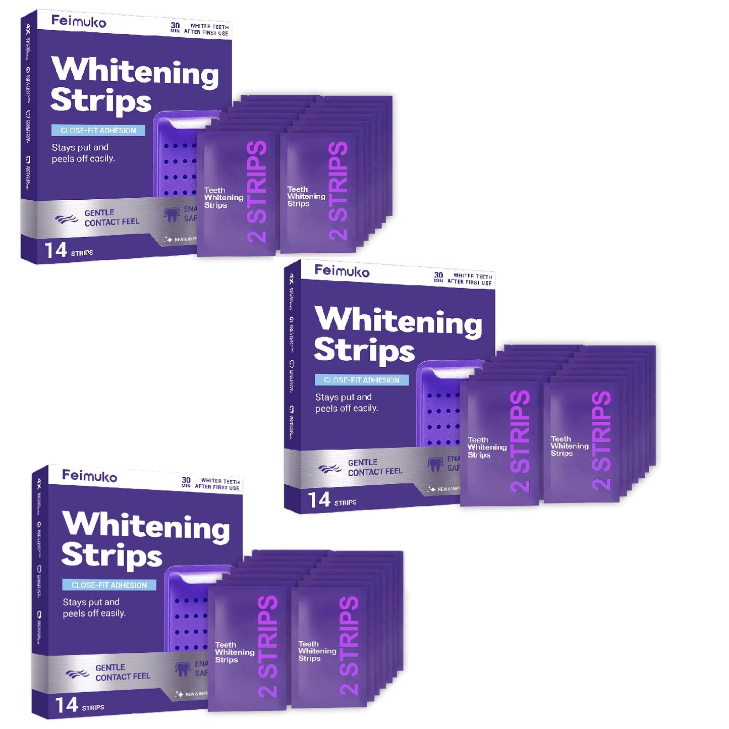 5/3/1PCS Purple Tooth Whitening Strips for Sensitive Teeth, Improve Dental Yellowing Oral Care, for Lasting Bright Smile