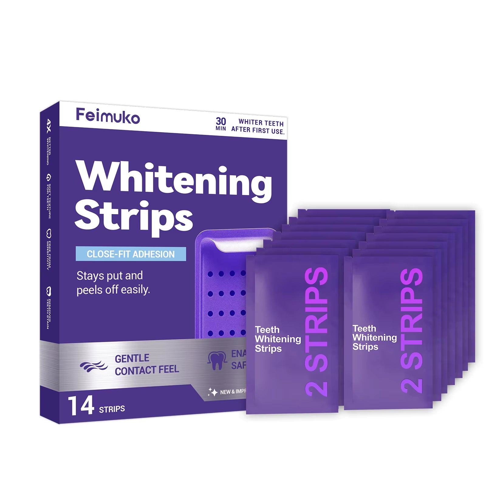 5/3/1PCS Purple Tooth Whitening Strips for Sensitive Teeth, Improve Dental Yellowing Oral Care, for Lasting Bright Smile
